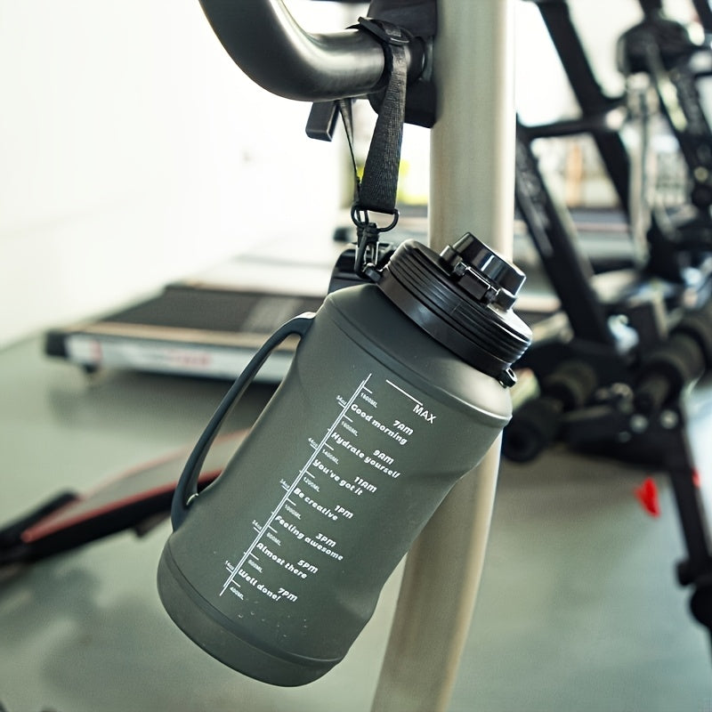 2L Collapsible Water Bottle - Foldable Silicone Travel Water Bottle with Motivational Times to Drink - with Straw