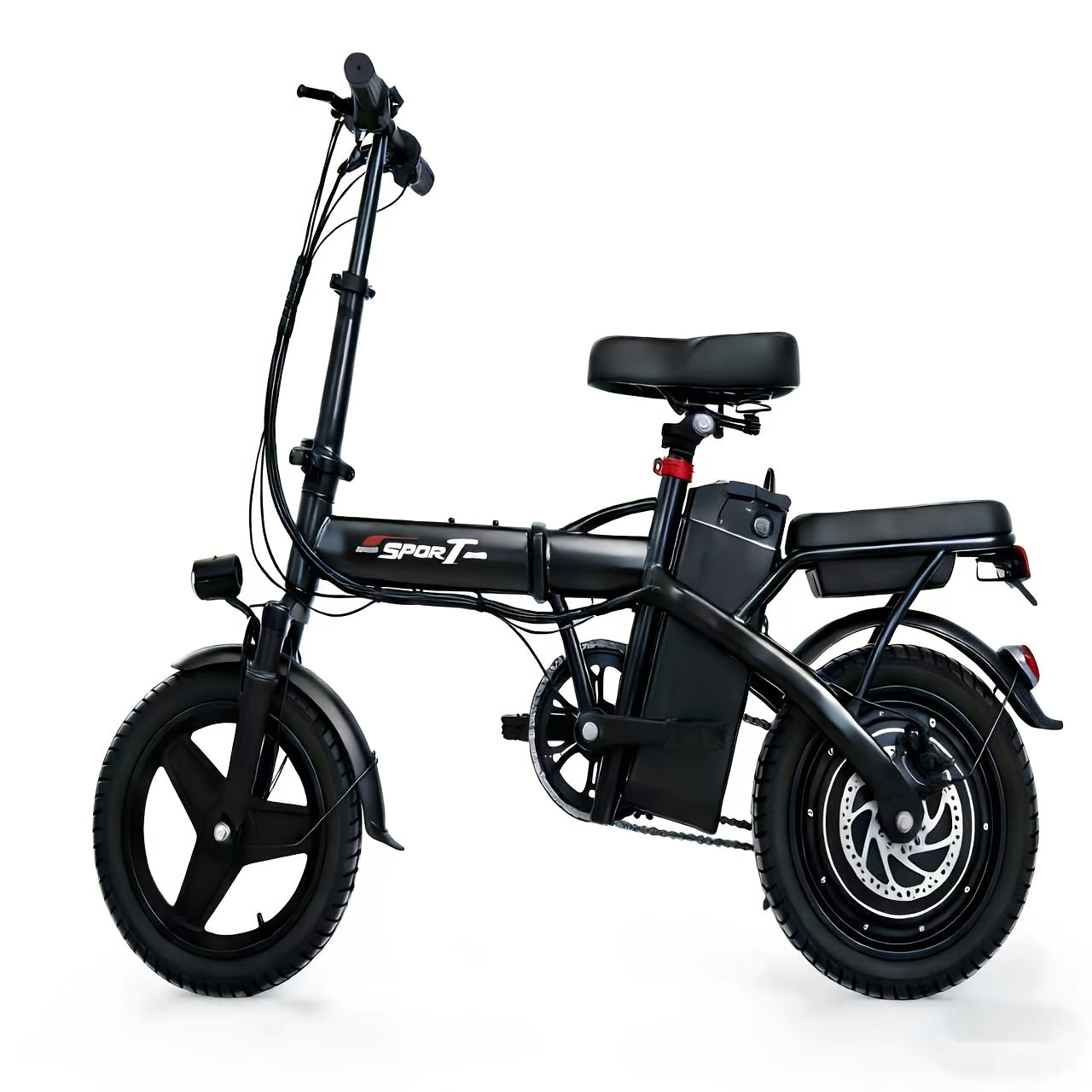 Electric Bike with 48V Battery & Brushless Motor, 15-25 MPH Folding E-Bike for Adults, Lightweight Commuter E-Bike with Removable Lithium Battery, 14-Inch Wheels, 25-Mile Range, Electric Bicycle for Teens & Commuters