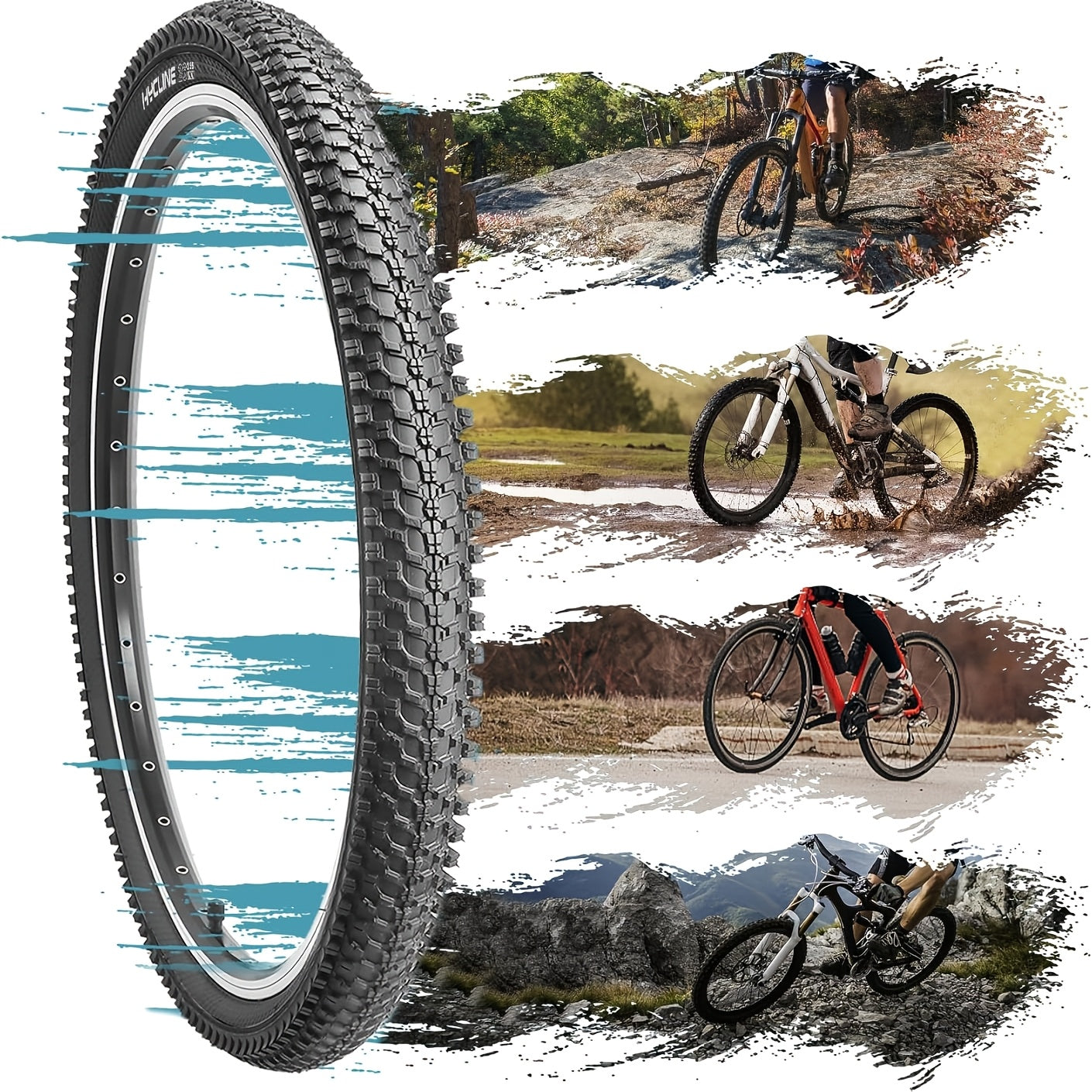 2pcs 26x2.35in\u002F 29x2.125in Multi-Size Bike Outer Skins, Quick Setup, Easy Install, Enduro Freeride Gravel Riding Hardware, Reinforced Structure, Ultimate Gripping Power, Sturdy Layer, Commuter Transport Rubber Bicycle Tire Replacement Accessories
