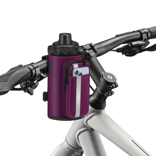 Universal Bike Cup Holder, Designed to Hold Water Bottles And Featuring Phone Pockets, Suitable for Strollers, Walkers, Golf Carts, Rollators, And Scooters, Perfect for Outdoor Activities And Cycling