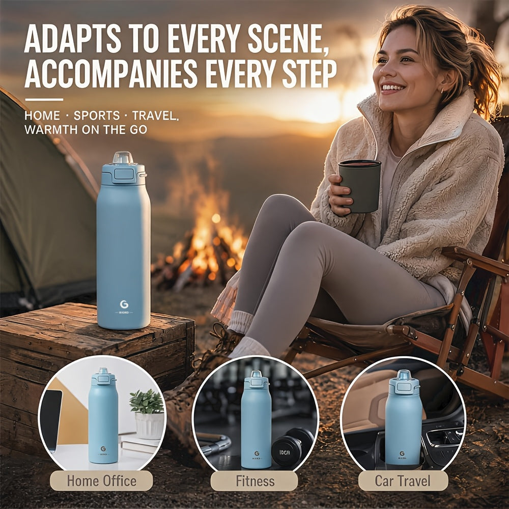 Insulated Water Bottle BIGRD 960ml Large-capacity Insulated Water Bottle, Double-layer Vacuum Leak-proof Drinking Bottle, Reusable Travel Cup, Suitable for Outdoor Sports and Daily Use