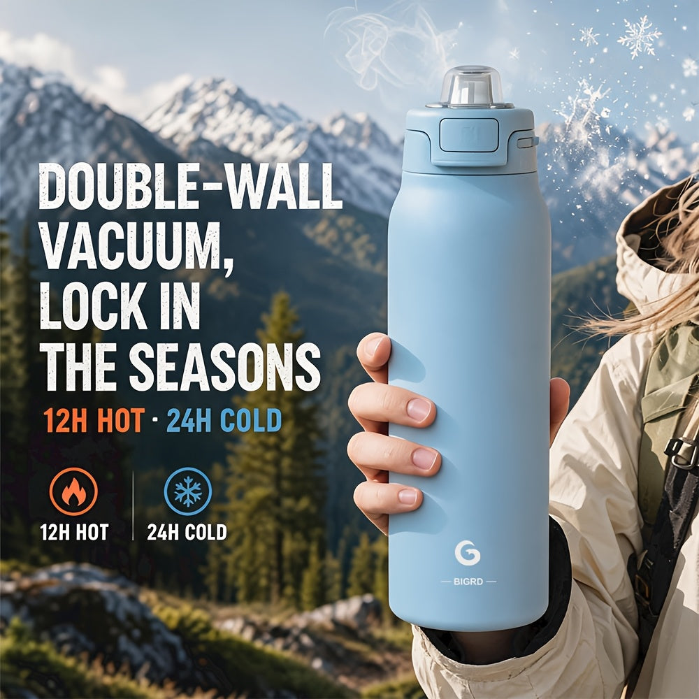 Insulated Water Bottle BIGRD 960ml Large-capacity Insulated Water Bottle, Double-layer Vacuum Leak-proof Drinking Bottle, Reusable Travel Cup, Suitable for Outdoor Sports and Daily Use