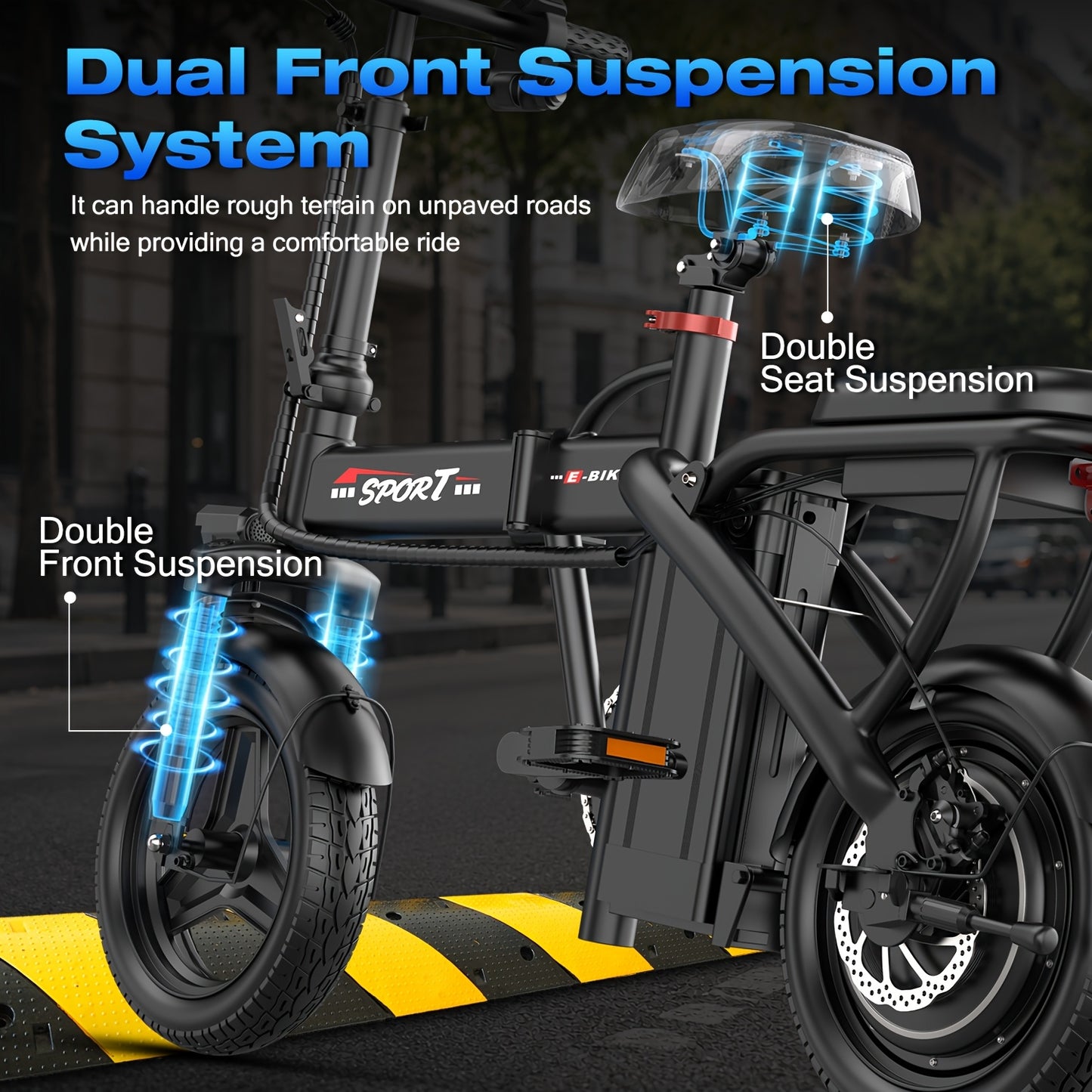 Folding Electric Bicycle, Peak Power 500 Watts, 20 Miles\u002FHour Brushless Motor, 14-Inch Tires, 48-Volt 10 Ampere-Hour Detachable Battery, Adult Electric Bicycle, Electric Bicycle, Suitable for Urban Commuting, Is The Best Choice for a Gift