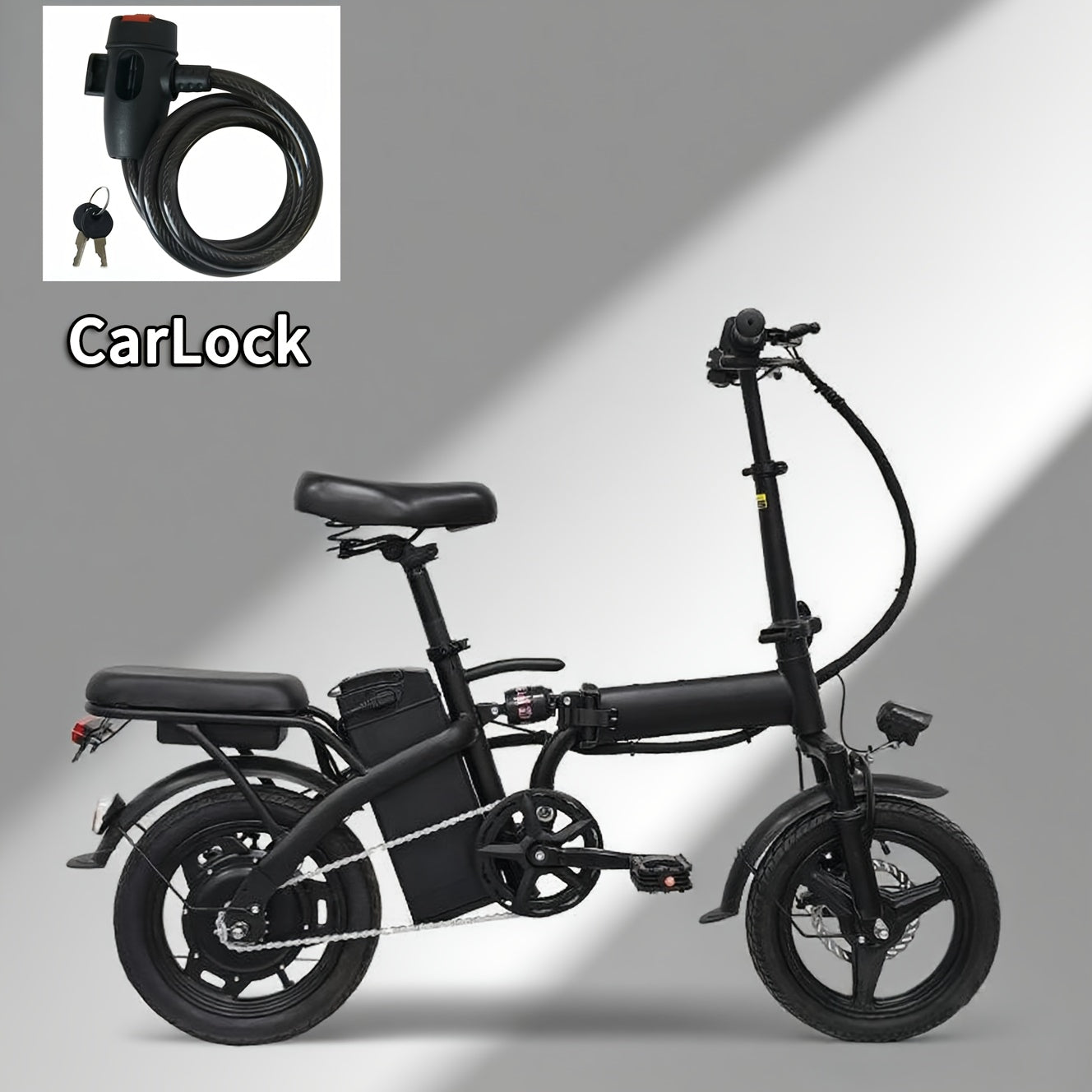 Electric Bike 48V Battery, Brushless Motor, 15-20MPH, Folding Electric Bicycle for Adults, Lightweight Commuter E-Bike with Removable Lithium Battery, Suitable for Urban Commuting, The Best Choice for A Gift, Easy Assemble, Portable Compact Design