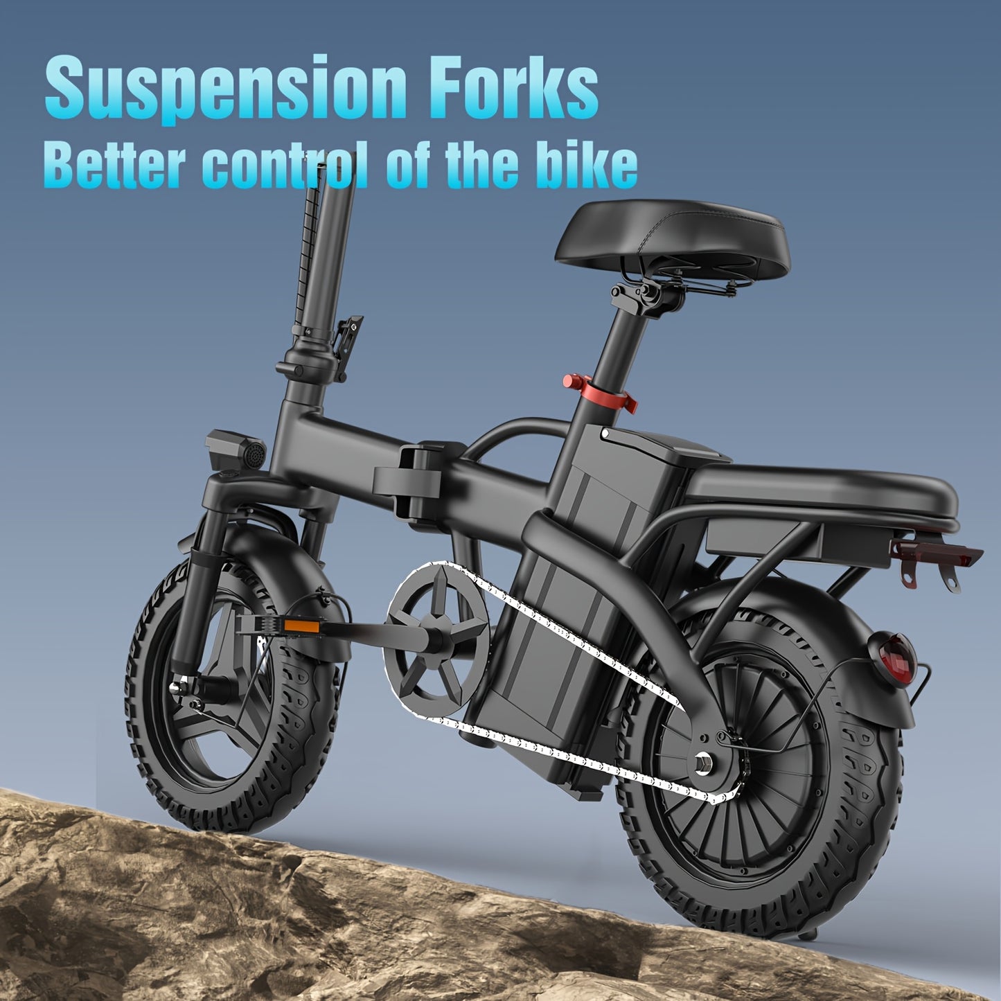 Adult Folding E-bike Equipped with A 500W Peak-power Motor, A 48V 6AH Removable Battery, And 14-inch Tires-a Portable And Compact E-bike That's Perfect for Urban Commuting