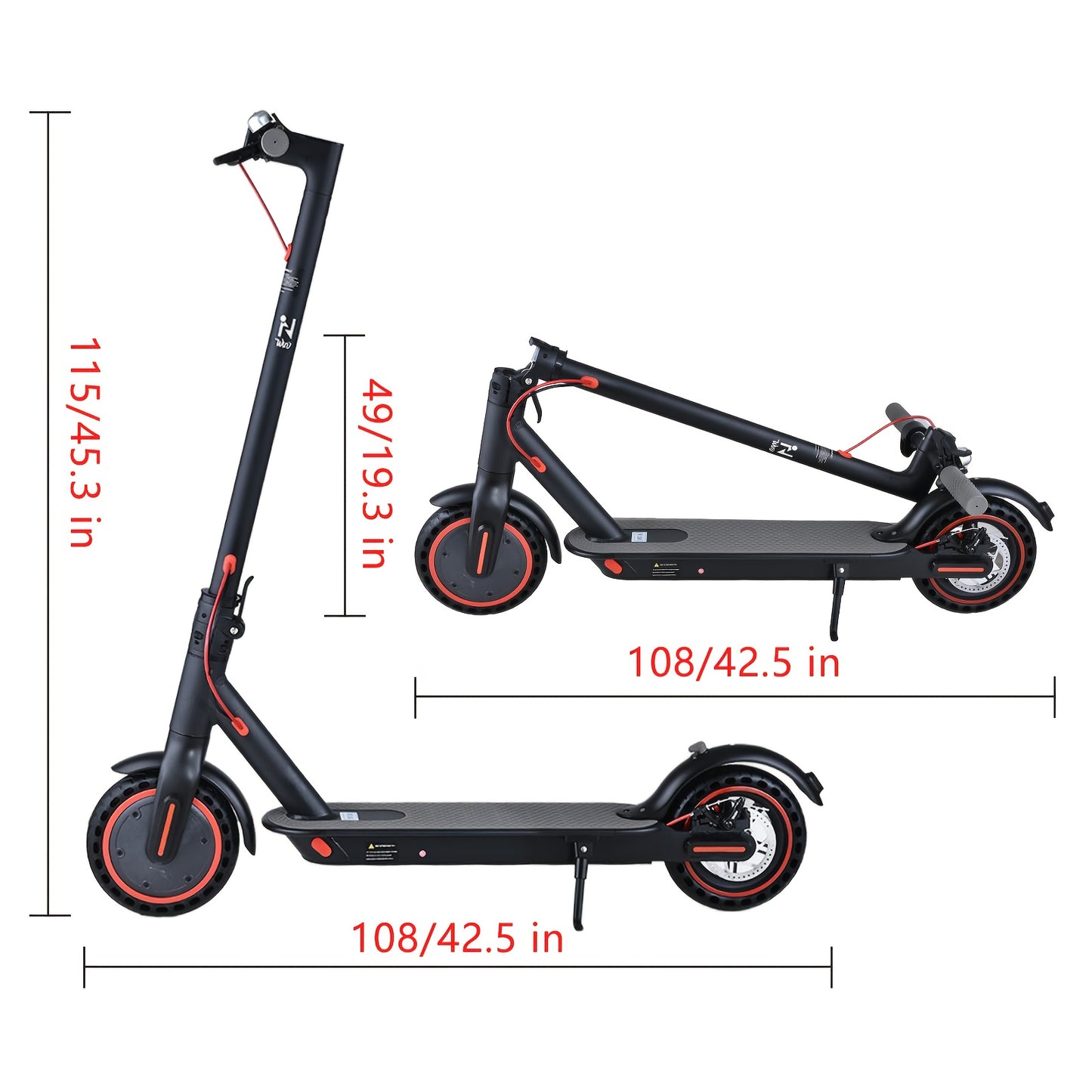 350W Motor. Adult Folding Electric Scooter, 8.5-Inch Tires, 3 Speed Settings, Dual Safety Brakes, Durable Body, LED Headlights And Taillights, Supporting 265 Pounds, for Daily Commuting And As A Gift