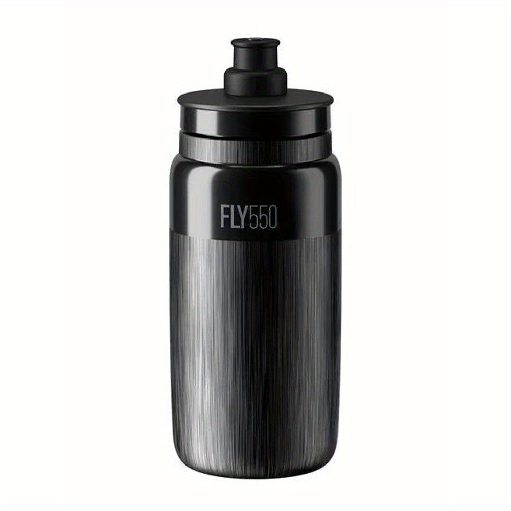 FLY 18.6oz Bicycle Water Bottle - Ultra-Lightweight Freeze-Safe Sports Drink Bottle with Push-Pull Valve, Ergonomic Grip & Durable Design for Cycling, Hiking, Outdoor Activities (Black), Lightweight Plastic