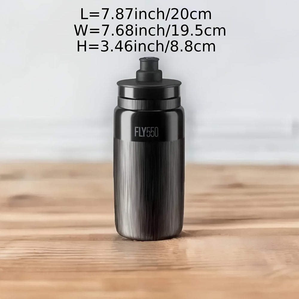 FLY 18.6oz Bicycle Water Bottle - Ultra-Lightweight Freeze-Safe Sports Drink Bottle with Push-Pull Valve, Ergonomic Grip & Durable Design for Cycling, Hiking, Outdoor Activities (Black), Lightweight Plastic