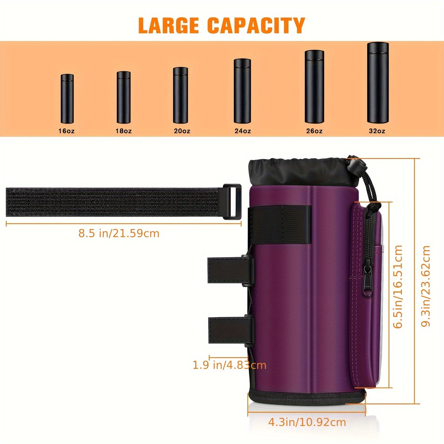 Universal Bike Cup Holder, Designed to Hold Water Bottles And Featuring Phone Pockets, Suitable for Strollers, Walkers, Golf Carts, Rollators, And Scooters, Perfect for Outdoor Activities And Cycling