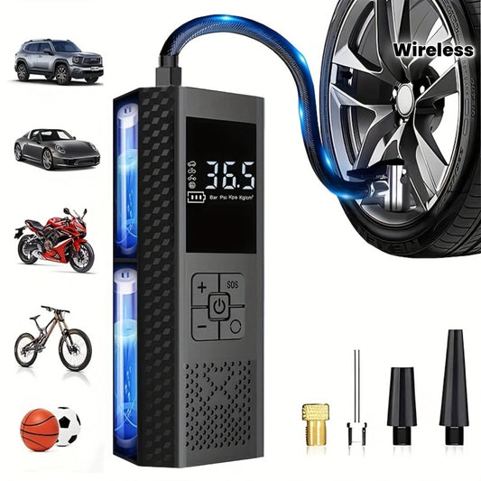 150PSI Portable Air Compressor 3X Faster Portable Air Compressor | 150PSI, Tire Pressure Gauge, LED Display, One-Touch Smart Cordless Tire Inflator, USB-Powered, Rechargeable Battery