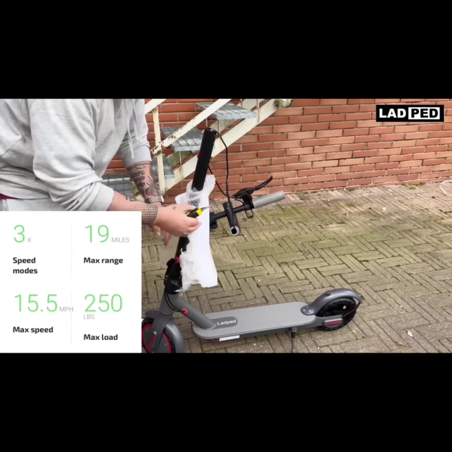 350W Motor Foldable Electric Scooter for Adults, 8.5 Inch Anti-Slip Solid Tyres, 19MPH Max Speed & 3 Speed Modes, New Upgraded Version with Reinforced Brake System, Stable Riding, Durable Aluminum Alloy Body, Ultra Comfortable Commuter E-Scooter
