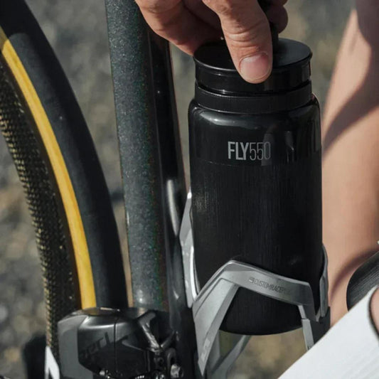 FLY 18.6oz Bicycle Water Bottle - Ultra-Lightweight Freeze-Safe Sports Drink Bottle with Push-Pull Valve, Ergonomic Grip & Durable Design for Cycling, Hiking, Outdoor Activities (Black), Lightweight Plastic